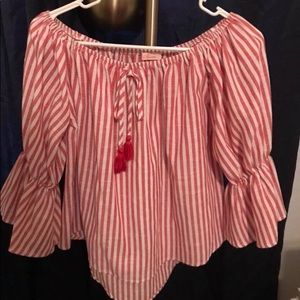 Red off the shoulder top